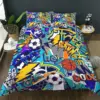 Basketball Court Print Bedding Set Twin Size,Ball Sports Games Themed Duvet Cover, Boys Game Room Decor Comforter Cover 6