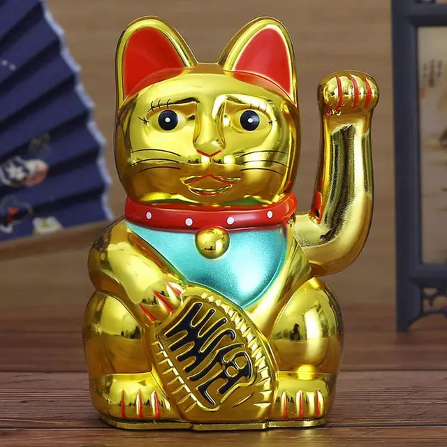 Chinese Dog Cat chinese Lucky Cat Figurine Waving Arm Electric Ornament For Home Car