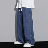 Jean Baggy pour hommes, Version coréenne, pantalon décontracté pour étudiants, droit, ample, jambes larges, noir, gris, bleu, 2024 6