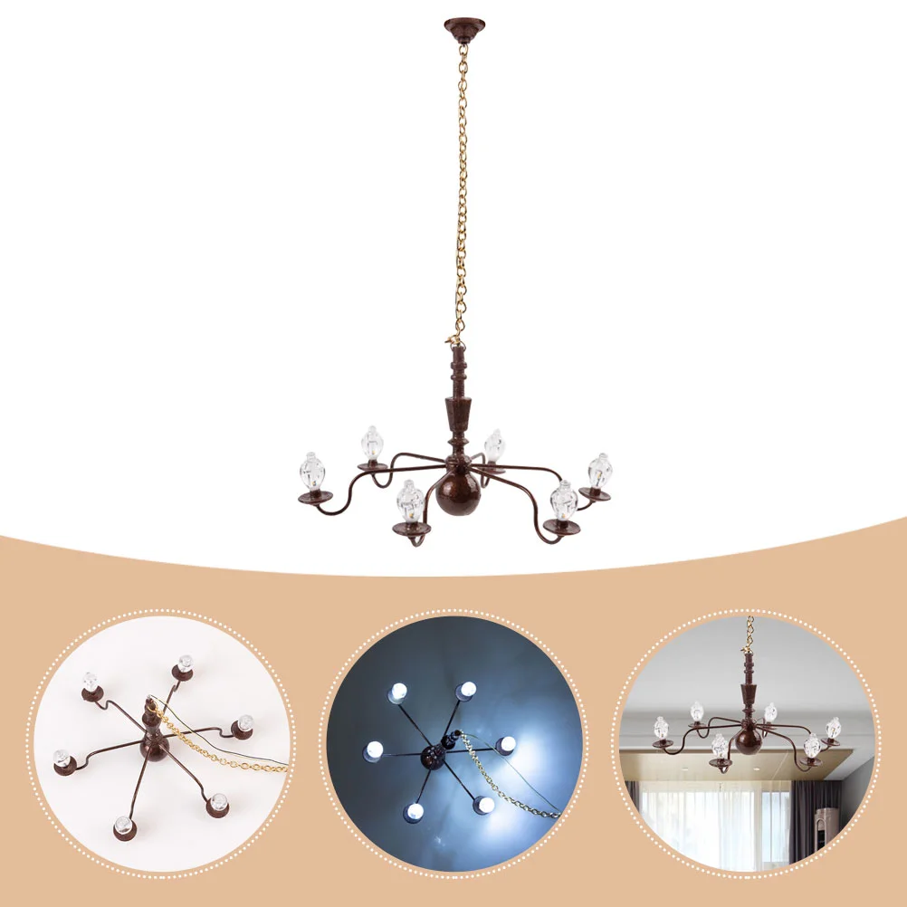 

Branches Mini Model Chandelier Decorate Ceiling Light Metal Abs Hanging Lamp Adornment