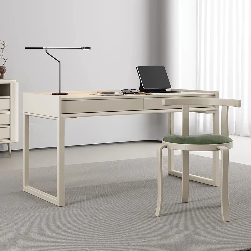 

Solid Wood Paint Office Desk Minimalist Room Computer Study Student Cream Style Meeting Desk Work Mesa Office Furniture KMOD