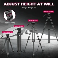 Ulanzi MT-81 Heavy Duty Video Tripod 1/4" 3/8" Screws 8KG Load for DSLR/Mirrorless/Cine Camera Camcorder with Fluid Head Tripod - Image 5