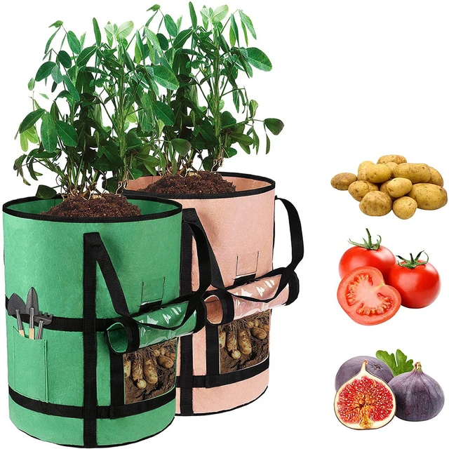 [clearance sales]Potato Grow Bags 7 Gallon / 10 Gallon 4/5 Pcs Potato Planter Bags with Flap, Size: 35*45CM