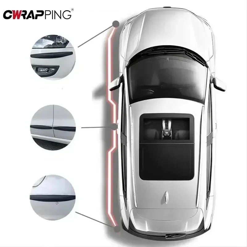 Bumper Corner Protector 14x1.7cm Universal Front Rear Bumper Corner Protector Guard Car Anti-collision Protection Decoration Strip Auto Accessories