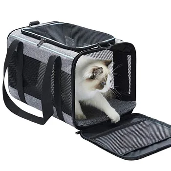 Cat Dog Carrier Bag for Pets Up to 16 Lbs Large Capacity Soft-Sided Cat Bag Animal Carriers Travel Puppy Carry