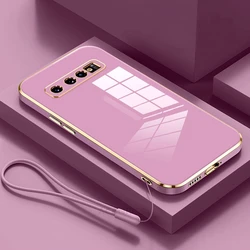 Luxury Plating Lanyard Silicone Case - Soft Cover, Enhanced Protection in Elegant Design for S20 (ZBSS Cherry Purple)