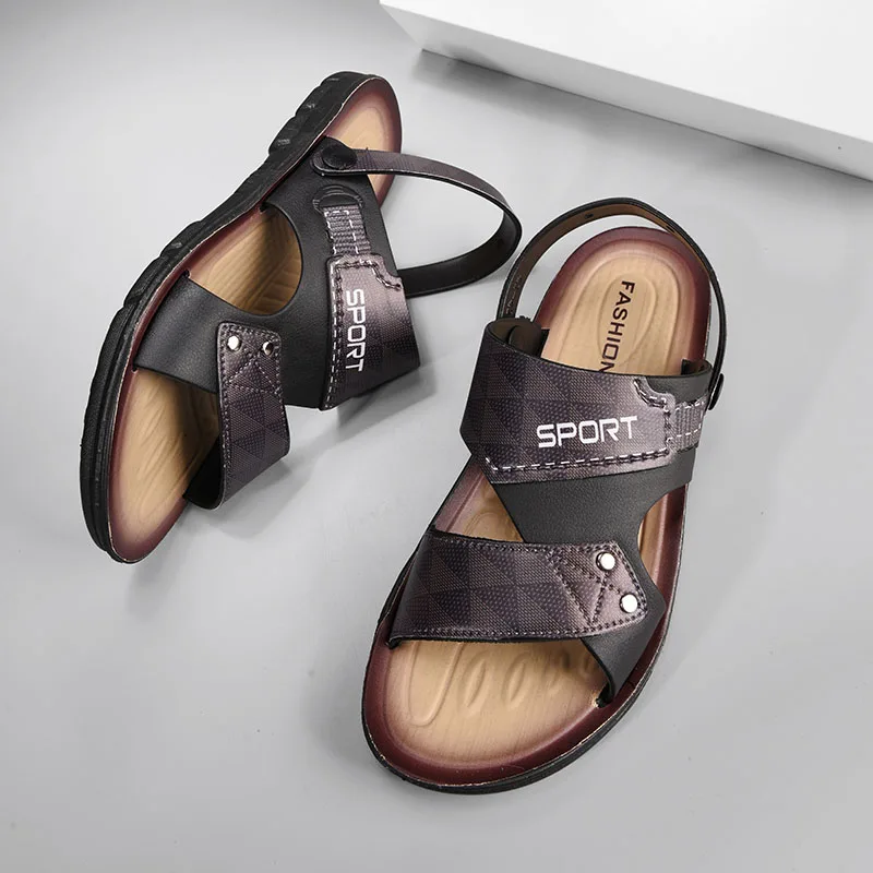 Men's Slippers Sandals Summer Casual Beach Shoes Non-slip Open-toe For Men leather sandals summer sandals sports slippers