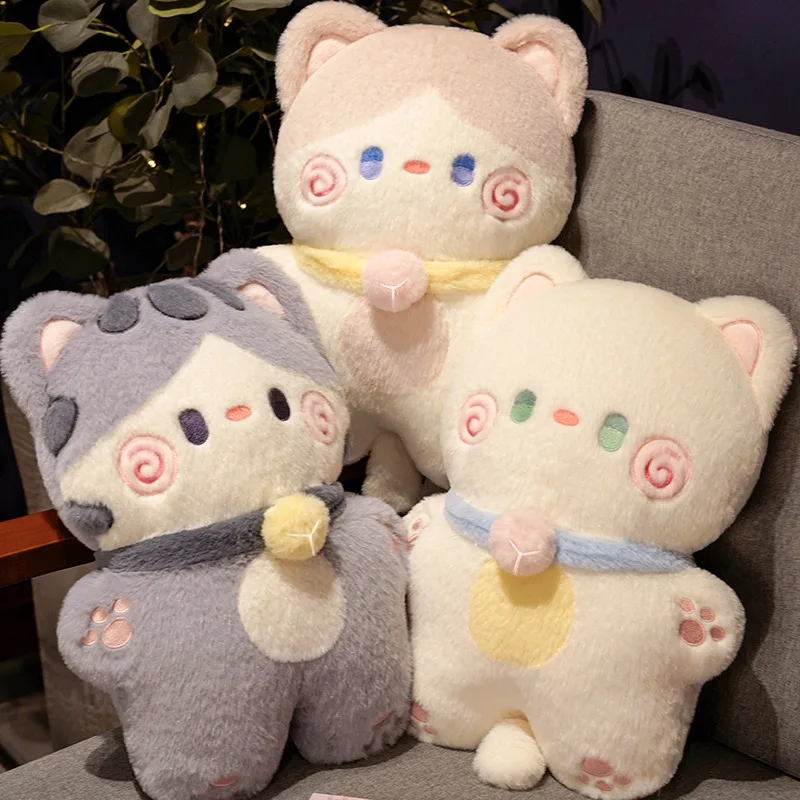 

Cute Cuddle Bell Cat Plush Toys Kawaii Stuffed Animals Kitten Plushies Throw Pillow Cushion Doll Anime Soft Kids Toys for Girls