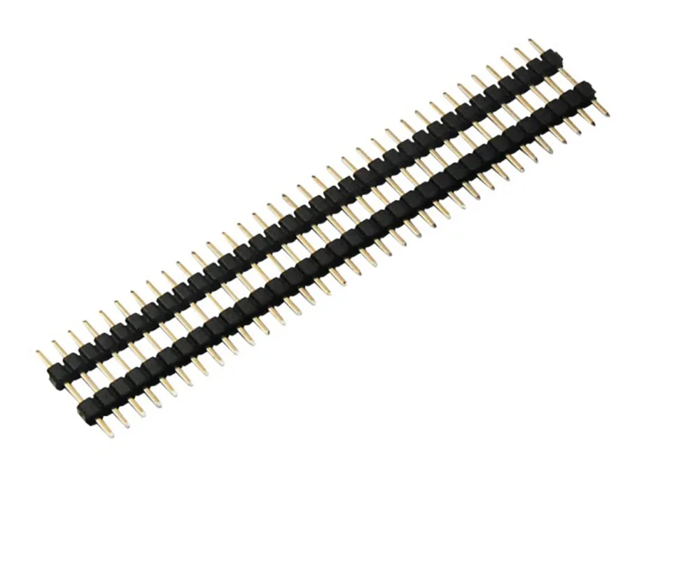 5pcs 2.54mm PCB Board Spacer 1X40P L11.4/15-25/30/35/40/45/50mm Straight Single Row Double Plastic Gold Connector Male Header
