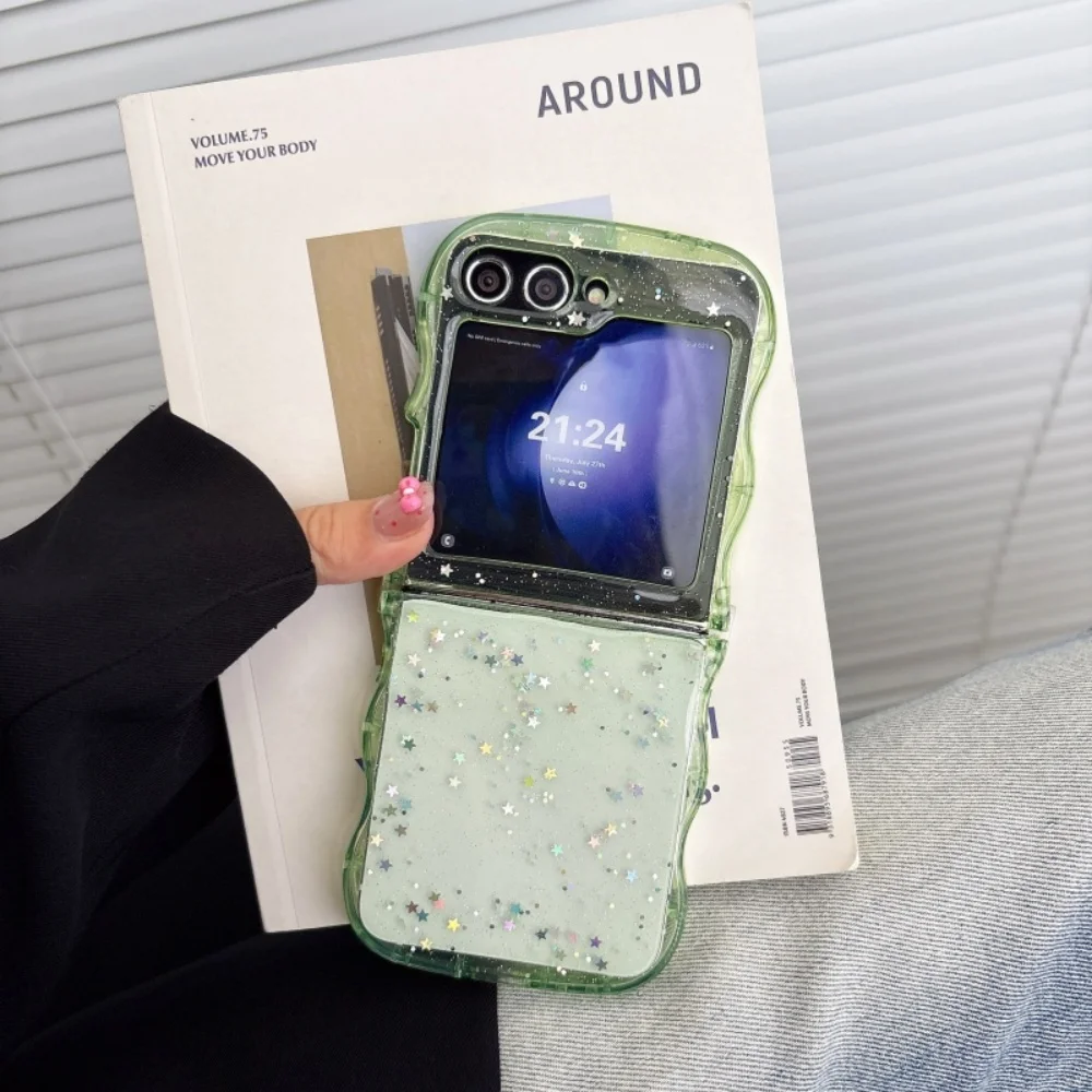 Glitter Star Wave Candy Color Shockproof TPU Phone Case with Bling Epoxy Design