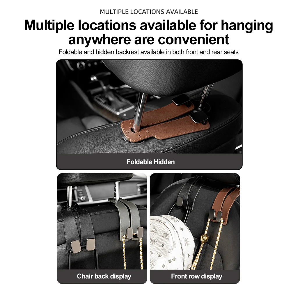 Car Headrest Hook Dual 20KG Load-Bearing