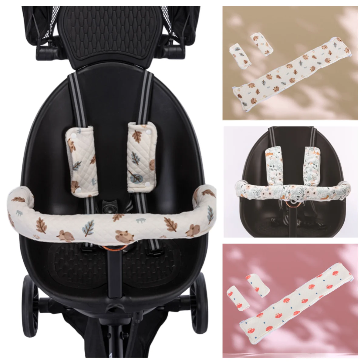 

Stroller Armrest Cover Baby Stroller Shoulder Armrest Cover Shock-Absorbing Warm Cotton Baby Stroller Accessories