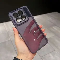 Luxury Silicone Transparent Phone Case - Shockproof Lens Protection & Soft Cover for Xiaomi 14 Pro (PURPLE)