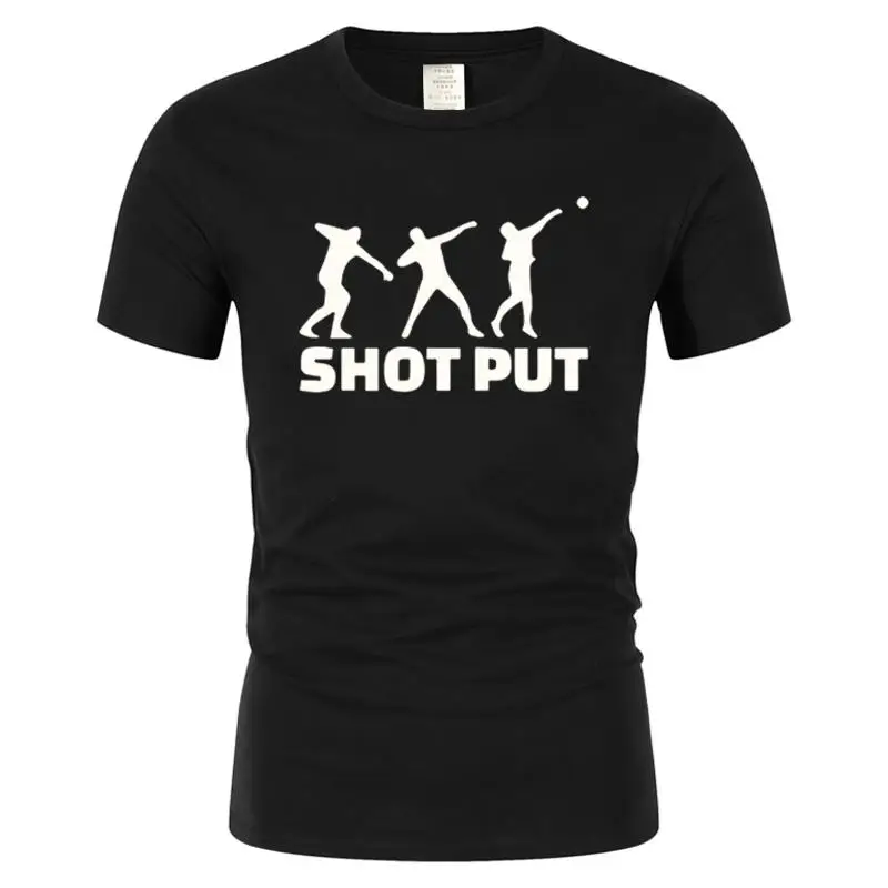 

Shot Put Printed Crew Neck T-shirts Men Summer New Fashion Casual Short Sleeve Cotton T Shirt Hip Hop Male Sporting Tops Tees