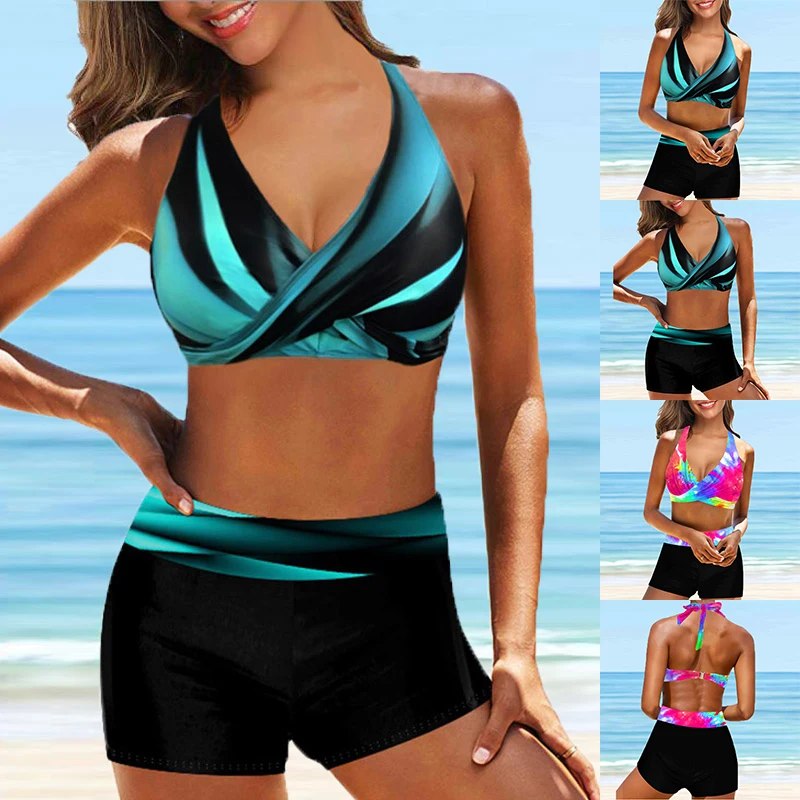 

2023 New Bikini Sexy Beach Swimwear Women's Summer Fashion Design Printed Swimwear Bikini Set Women's Two Piece Swimwear