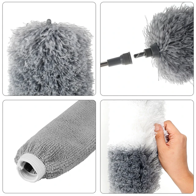 Dust Cleaner, Retractable Gap Dust Cleaning Brush with Cloth Cover and  Microfiber Duster, Removable and Washable Telescopic Dust - AliExpress