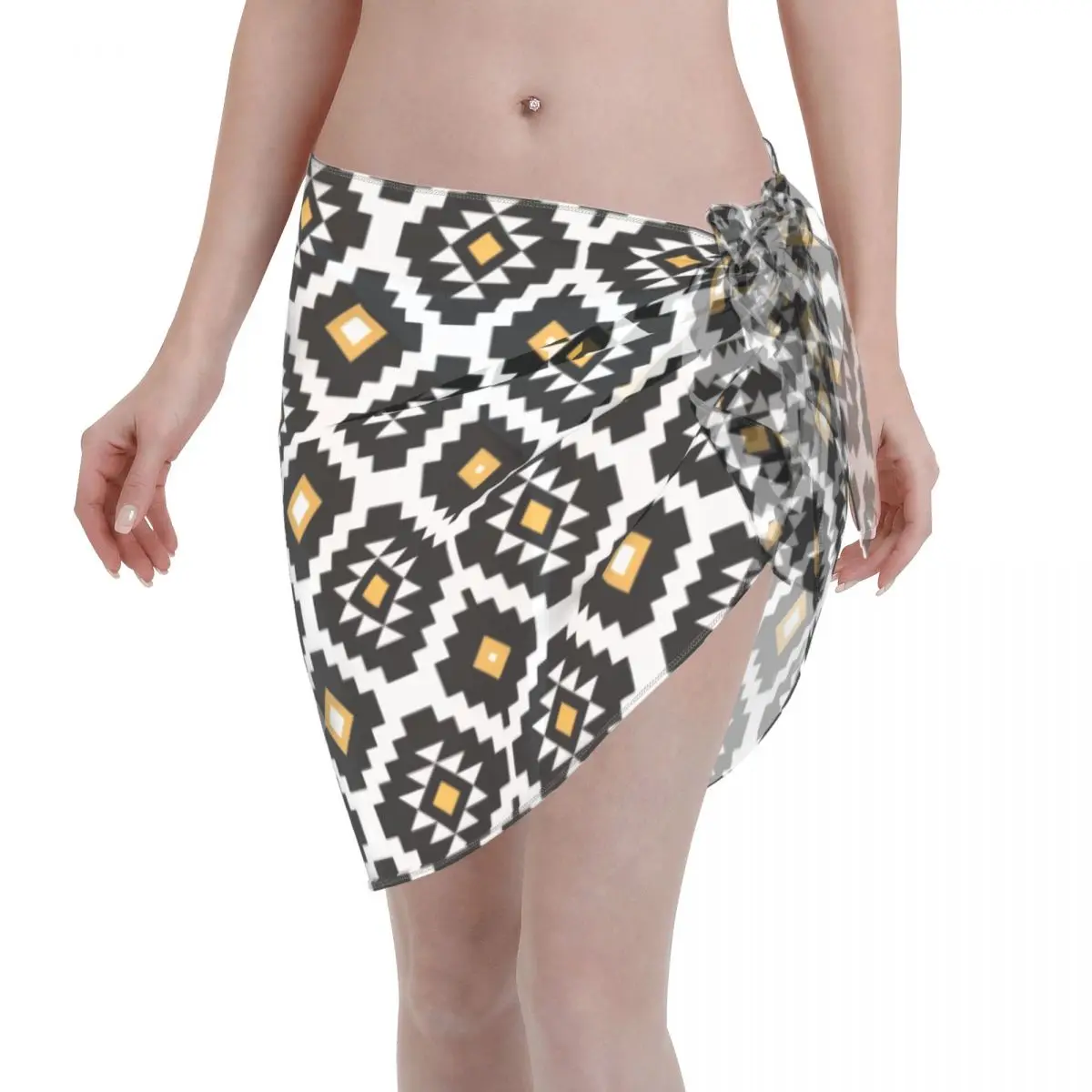 

Women Chiffon Swimwear Pareo Scarf Aztec Geometric Cover Up Wrap Kaftan Sarong Skirts Beach Wear Swimsuits Bikini Cover Ups