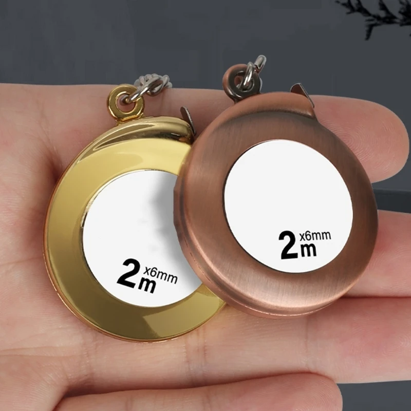 

2M Retractable Measuring Tape Mini Tape Measure with Keychain for Father Men