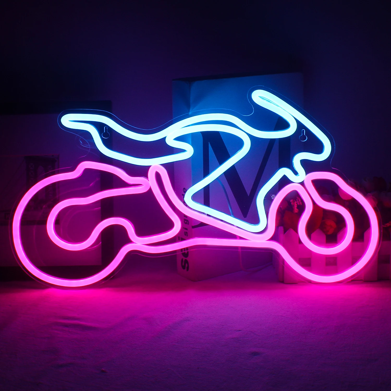 Custom Neon LED Sign Bike Wall Art Motorcycle Shop Club Party Sports Room Wall Decoration Gift Men's Room Decoration Night Light gesture encourage praise neon sign led night lights wall hanging light for sports room decor club wedding party bar light