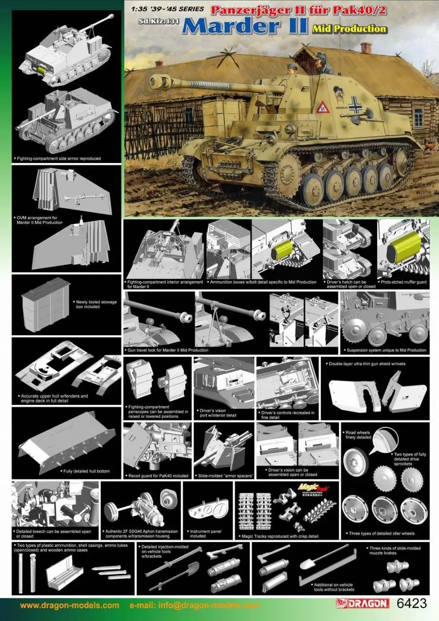 

Dragon 6423 1/35 Panzerjäger II für Pak40/2 Marder II