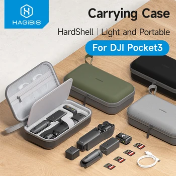 Hagibis Custodia da trasporto portatile per DJI Osmo Pocket 3 Creator Combo Borsa di stoccaggio per accessori per lettori di schede stabilizzatore cardanico
