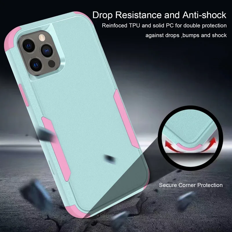 3 Layer Armor Case for iPhone - Button Access