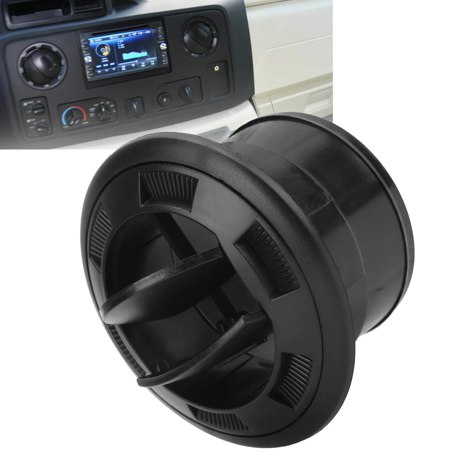 75mm 대시보드 에어컨 디플렉터 아웃렛 블랙 라운드 벤트 버스 RV 자동차 에어컨 벤트용 유니버설