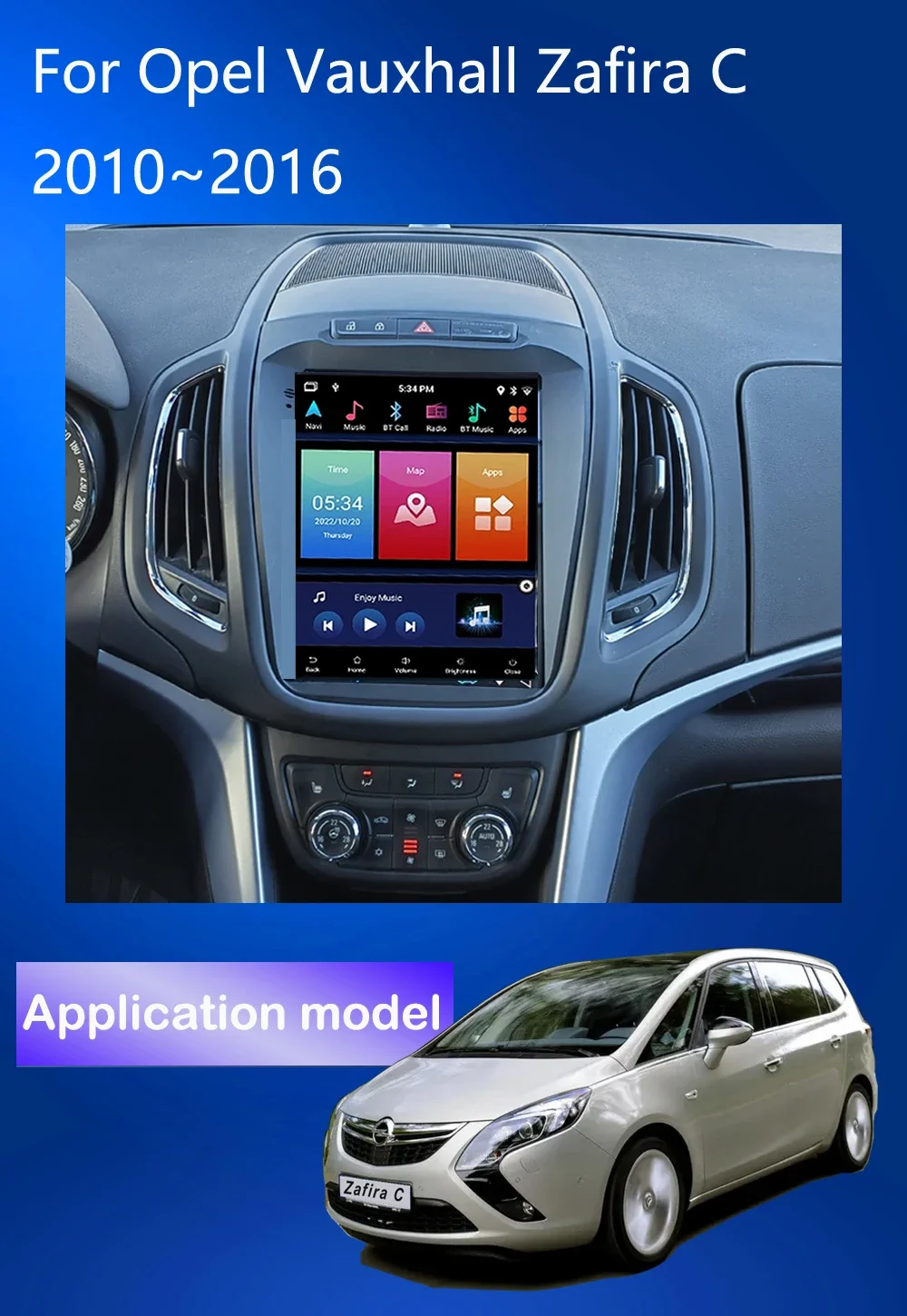 Opel Zafira C Vauxhall 자동차 라디오 네비게이션 GPS Tesla 스타일 화면 용 멀티미디어 비디오 플레이어