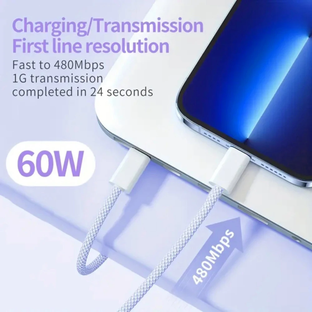 PD 60W USB C to Type C Color Cable Fast Charging For Apple iPhone 15 Pro Huawei Xiaomi Samsung Type C Weaving Cable Accessories BEST SELLERS PD 60W USB C to Type C Color Cable Fast Charging For Apple iPhone 15 Pro Huawei Xiaomi Samsung Type C Weaving Cable Accessories BEST SELLERS