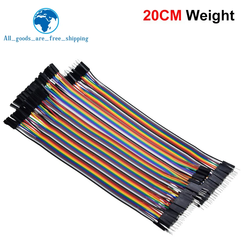 TZT 400 Stück Überbrückungsdraht für Dupont-Kabel, 20 cm, 3P-3P, 2,54 mm Stecker auf Stecker, Stecker auf Buchse, Buchse auf Buchse für Arduino