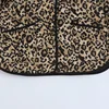 Vintage Leopard Cotton Coat  Women Loose O-neck Long Sleeve Single Breasted Pockets Jacket 2024 Autumn New Lady Casual Outwear 6