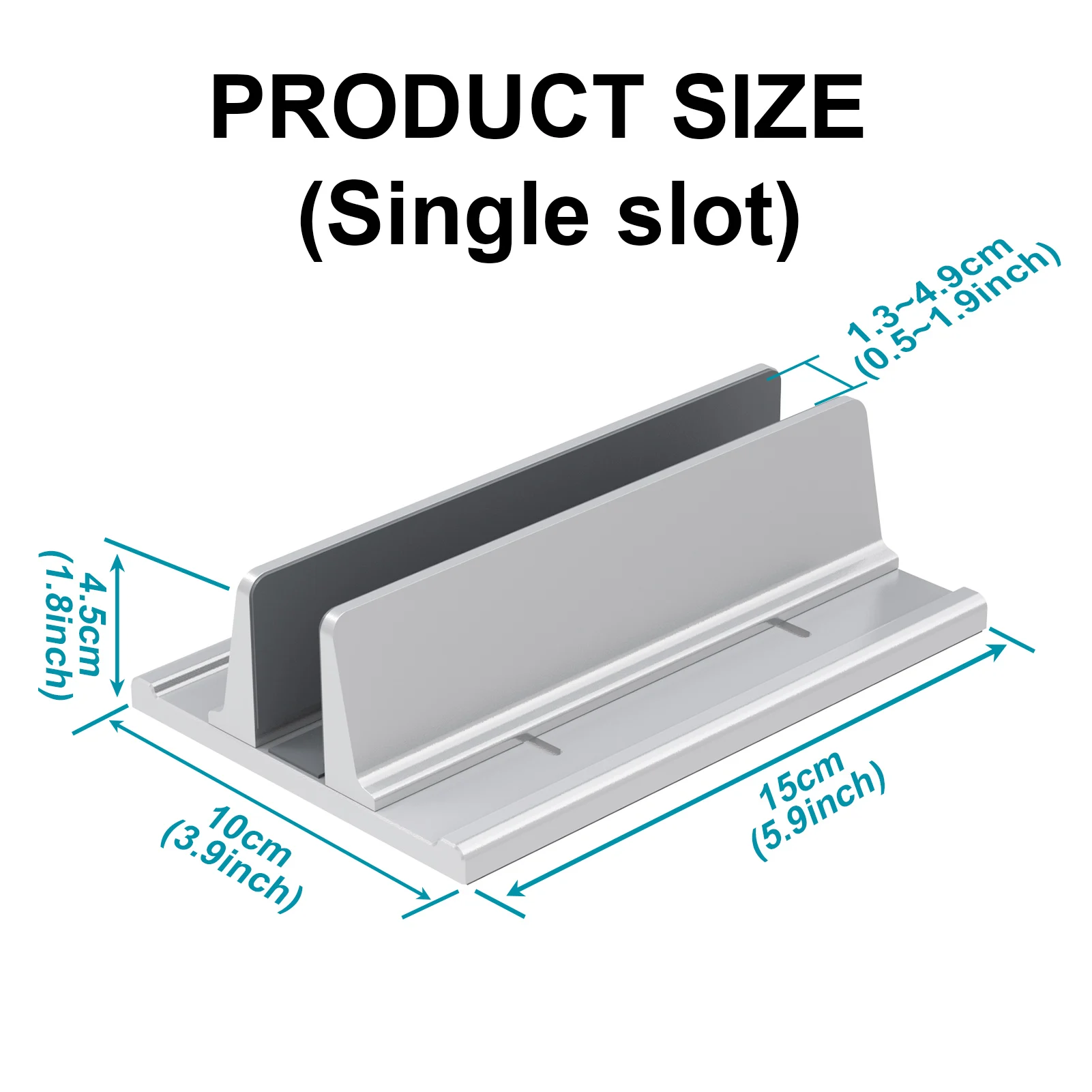 수직형 노트북 스탠드 도구 없이 조절 가능한 알루미늄 노트북 스탠드 홀더 수직 폭 0.5-1.9로 거의 모든 노트북을 지원합니다.