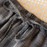 Pantalon de couchage pour hommes en gaze de coton pur 100%, pantalon de maison ample et décontracté en Jacquard rétro pour hommes, pantalon de pyjama fin d'automne pour hommes 4