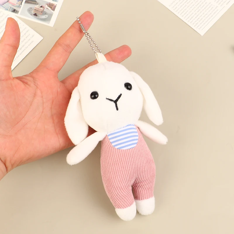 

1Pc 14cm Stuffed Animals Cartoon Long Eared Rabbit Fashion Keychain Pendant Plush Doll Cute Schoolbag Pendant Couple Key Chains