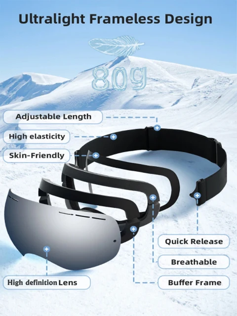 2025 Ski Glasses - Four Season Universal, Simple Windbreak Ventilate UV400, Anti-Glare Men Women Snowboarding Protection glasses 5