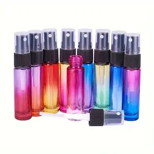 10ml Rainbow Color Glass Spray Bottle Refillable Fine Mist Spray Bottle For Perfume Essential Oil Portable Makeup Bottle