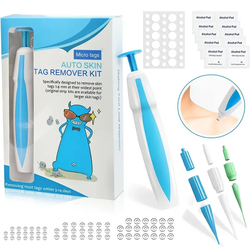 3 In1 Painless Auto Skin Tag Mole Wart Removal Kit Cleaning Tools Face Skin Care Body Wart Dot Treatments Remover Beauty Health skin tag removal tool,skin tag removal pen