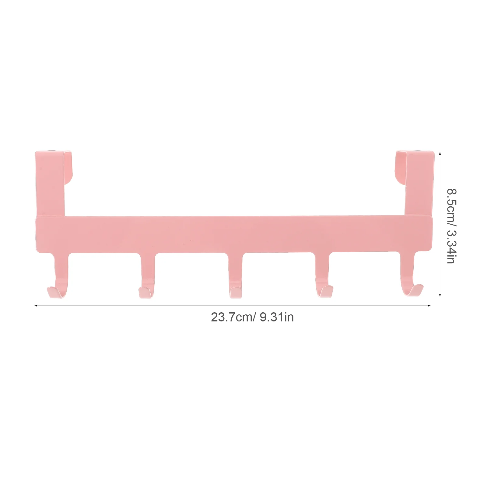 Iron Back Door Hooks 5 Hooks Clothes Keys Rack Punch Free Towel Jewelry for Bedroom Cabinet Kitchen Pink