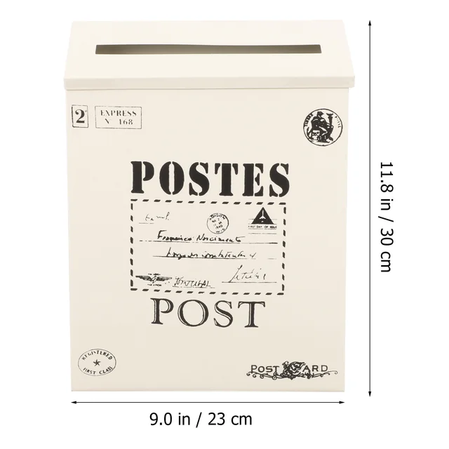 Falra Szerelhető Postafiókok Retro Levél Vintage 30X23Cm Vas Kovácsolt Fémkerti Iroda - Image 4