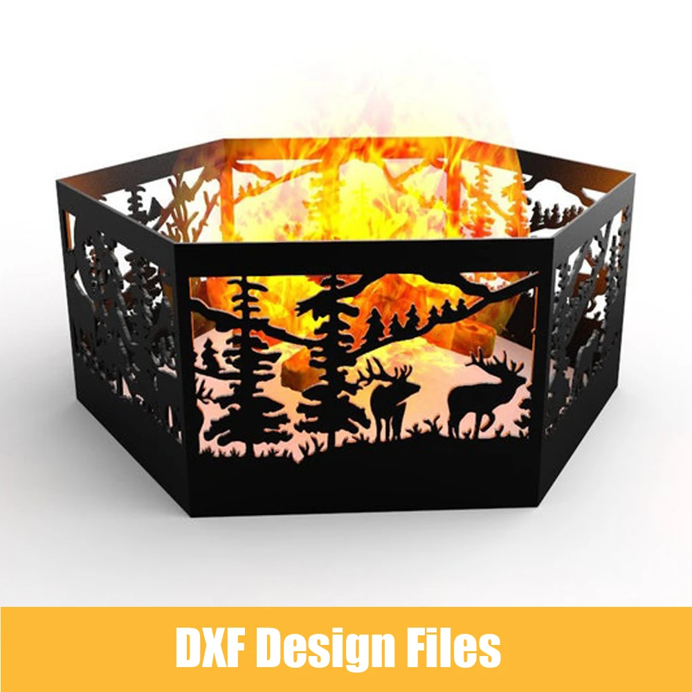 Bowl for Fire Forest CNC Laser Cut Vector DXF Files for CNC Laser/Plasma Cutting Printing best wood router Woodworking Machinery