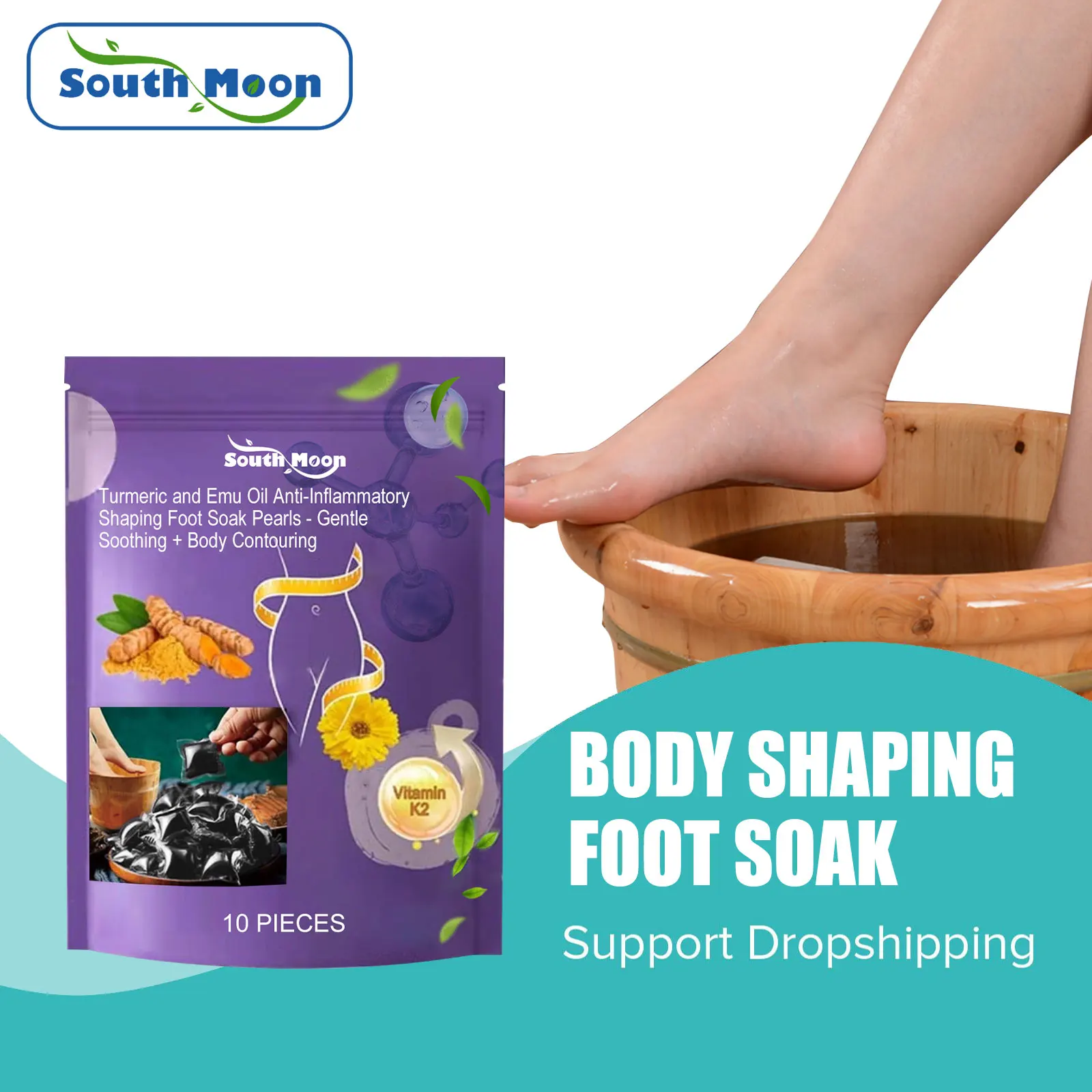 Foot Cleansing Soak Gel Detoxification Improve Leg Fatigue Swelling Remove Odor Skin Exfoliation Herbal Slimming Foot Capsule