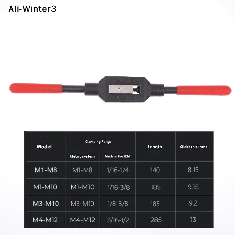 【W3】M1-M8/M1-M10/M3-M10/M4-M12 미터법 탭용 조정 가능한 탭 렌치 핸들 초경질 고탄소강 탭 리머 수공구