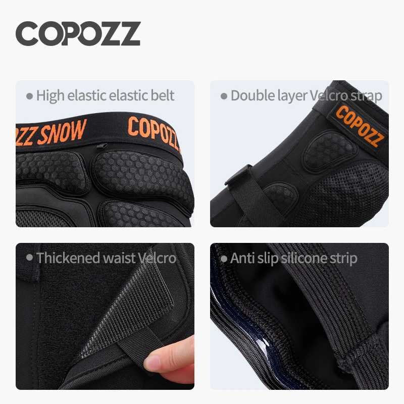 COPOZZ 22701 Outdoor Ski Knee Pads Motorcycle Skating Sports Protective Skiing Hip Protector Padded Breathable Adjustable Gear Shorts - Image 4