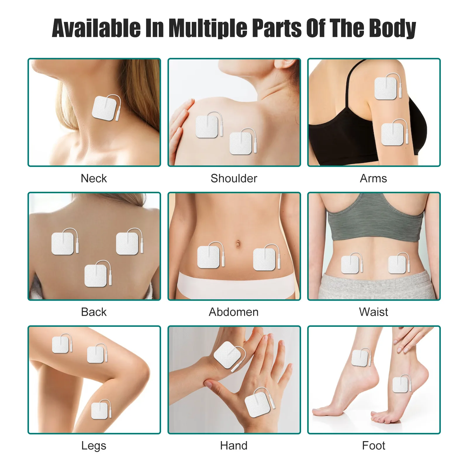 Reusable Self-Adhesive EMS Muscle Stimulator Pads - Non-Woven Fabric Massager Stickers