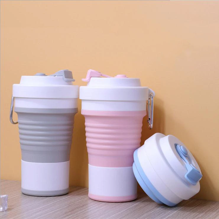 Large capacity silicone folding cup 750ml coffee cup home silicone water portable telescopic travel mug