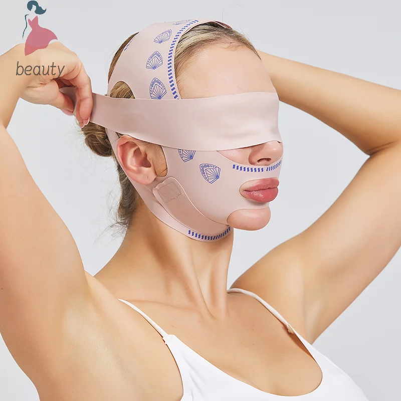 

Женский Бандаж для подбородка, щек, лица, похудения, подтягивающий пояс, двухслойный V-образный уход за лицом, ремешок против морщин, инструменты для ухода за кожей