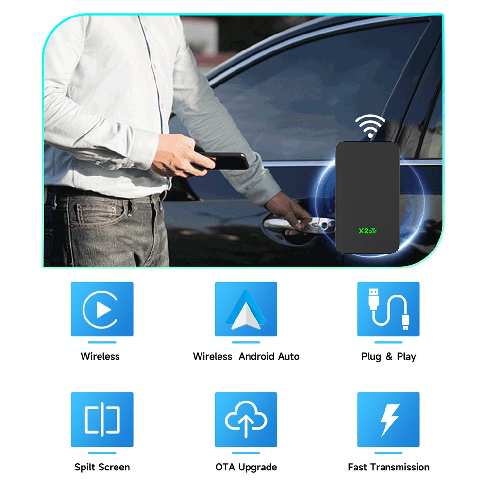 2air CarlinKit 5.0  ī÷,  ȵ̵  ڽ, 2.4G  5.8Ghz WiFi BT ڵ  ÷  ÷,  AA CP ڵ