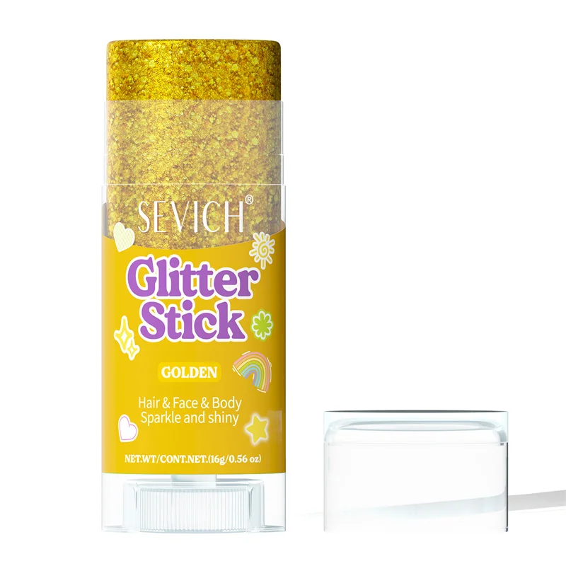 Pink Sparkling Glitter Gel Stick for Face and Body - High-Gloss Shine and Bright Makeup