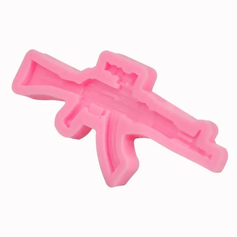 Pistol AK Gun Shape Fondant Soap 3D Cake Silicone Mold Cupcake