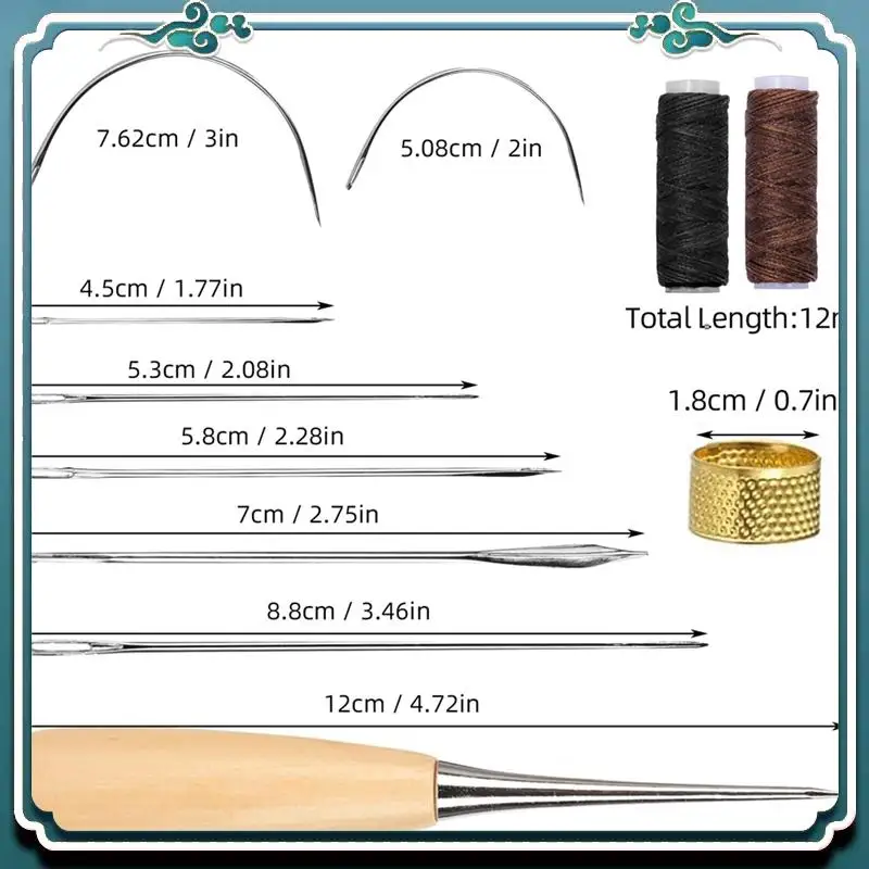 Premium 11 Pcs Leather Sewing Tool Kit, Leather Craft Stitching Sewing Kit For DIY Crafts Canvas Repair